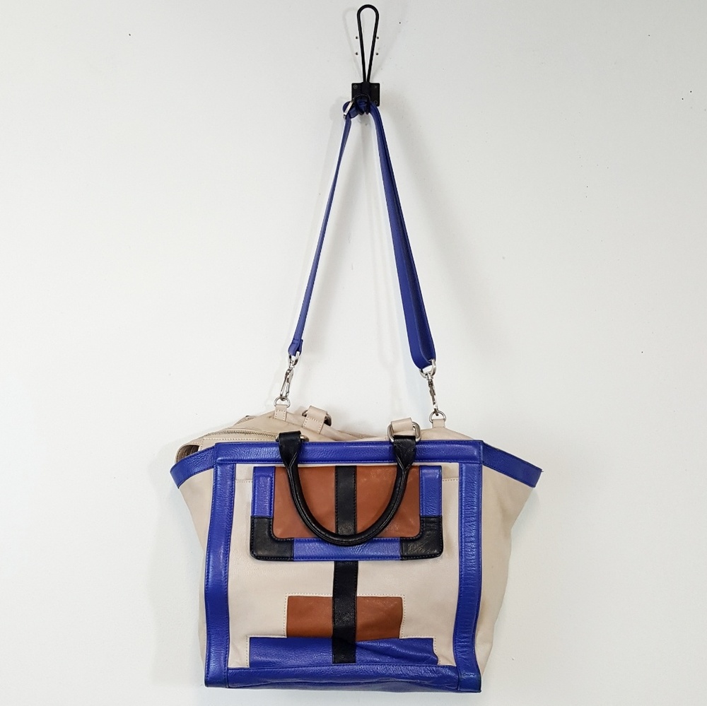 Isabella Fiore Leather Colorblock Handbag Purse